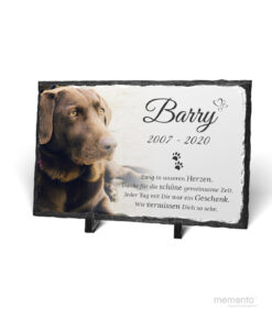 Abbildung Gedenktafel für Tiere Hund aus Schiefer 20x30