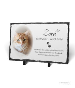 Abbildung Gedenktafel für Tiere Katze aus Schiefer 20x30