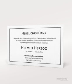 Produktbild Büttenpapier Danksagung Trauer mit schwarzer Rand Einzelkarte