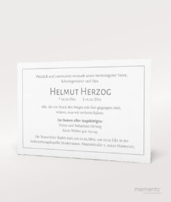 Produktbild Büttenpapier Trauerkarte mit silberner Rand Einzelkarte