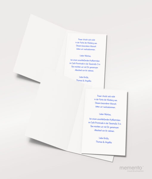 Produktbild Einlegeblätter ohne Druck für Trauerkarten und Danksagung