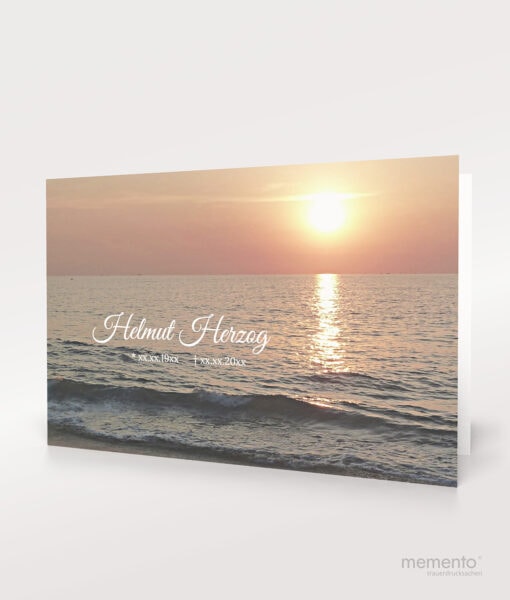 Produktbild Trauerkarte Sonnenuntergang am Meer Querformat