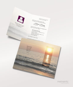 Produktbild Trauerkarte Sonnenuntergang am Meer Hochformat Innenseite